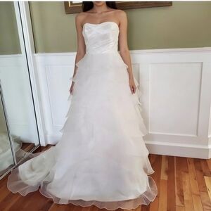 Alfred Angelo Organza Taffeta Sleeveless Bridal Gown